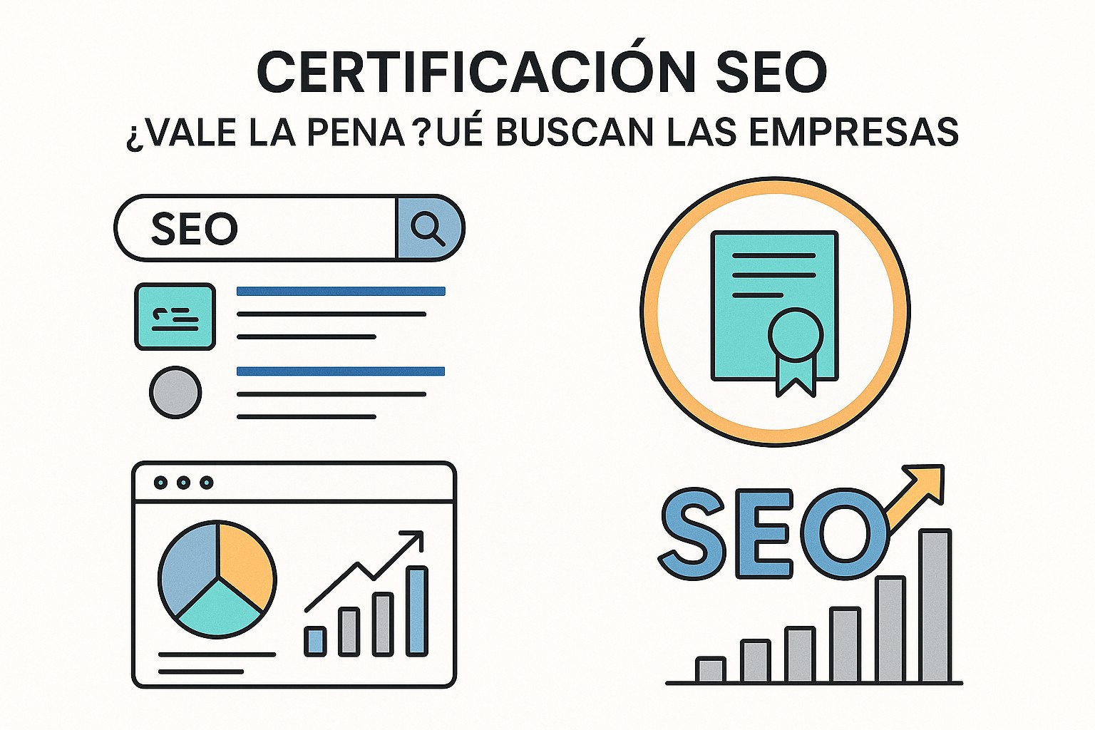 Ilustración sobre certificacion seo vale la pena