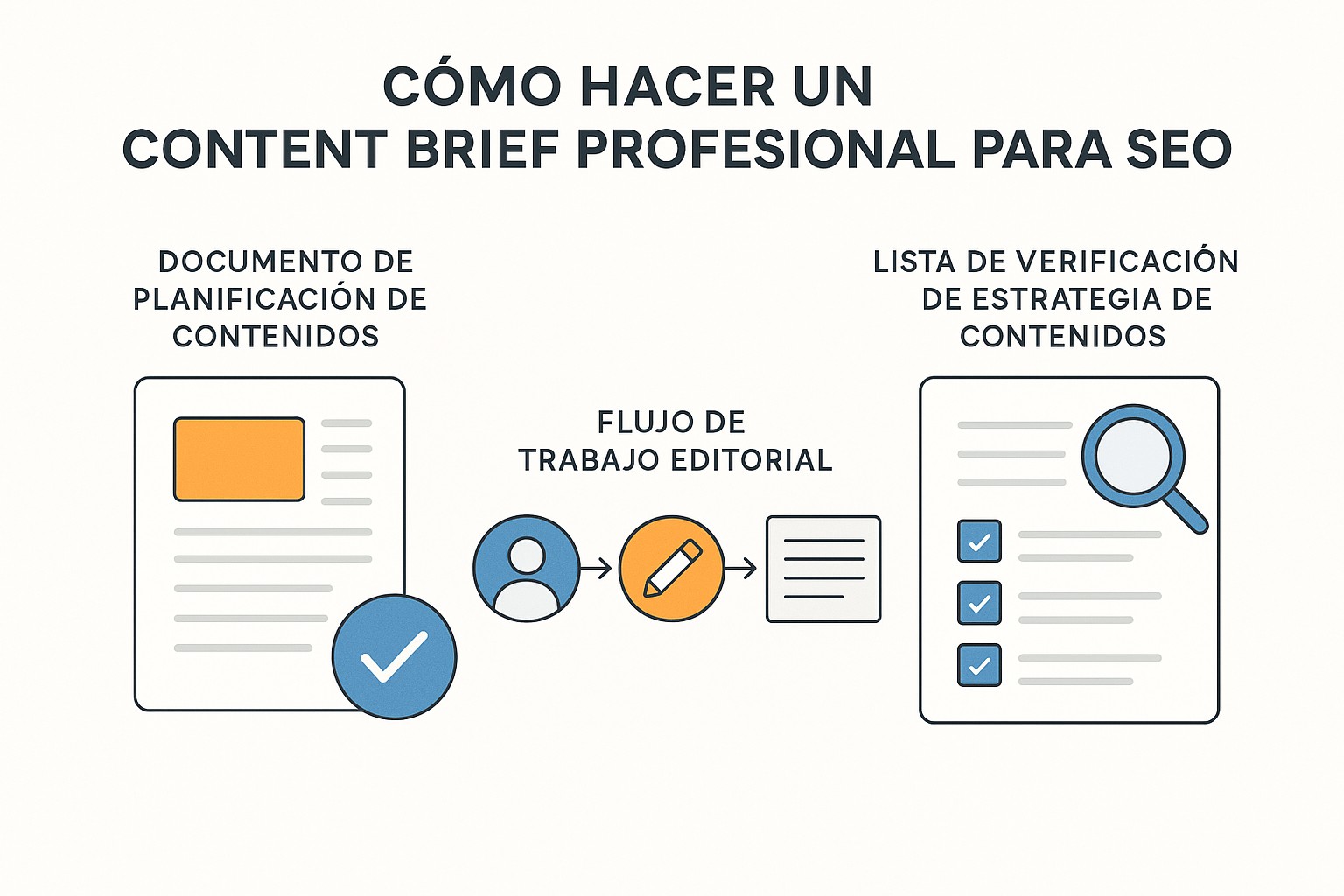 Diagrama sobre como hacer content brief seo