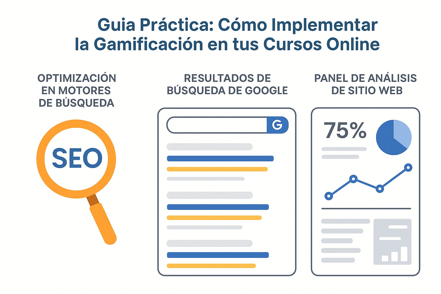 Ilustración sobre como implementar gamificacion cursos online