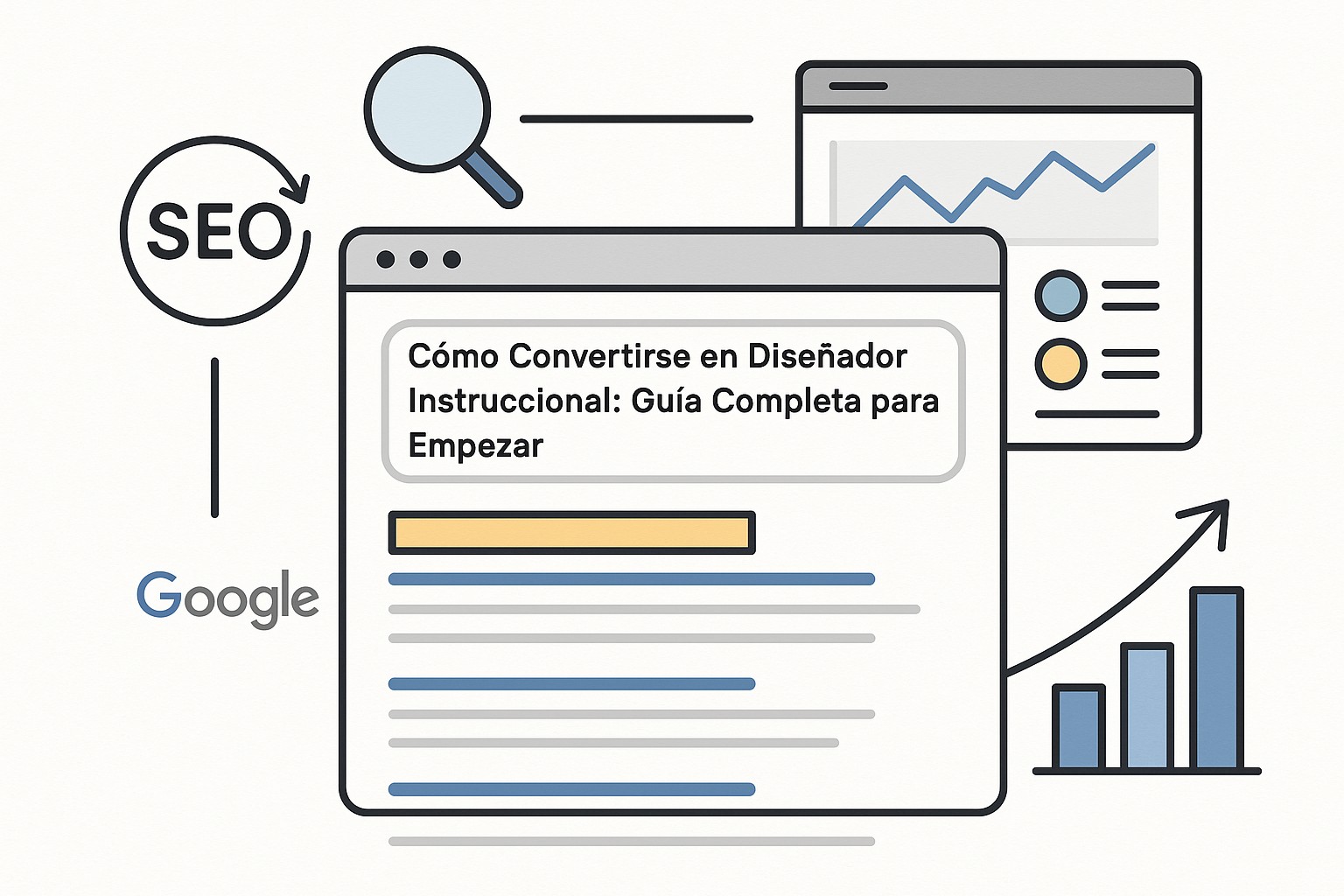 Ilustración sobre como ser disenador instruccional elearning