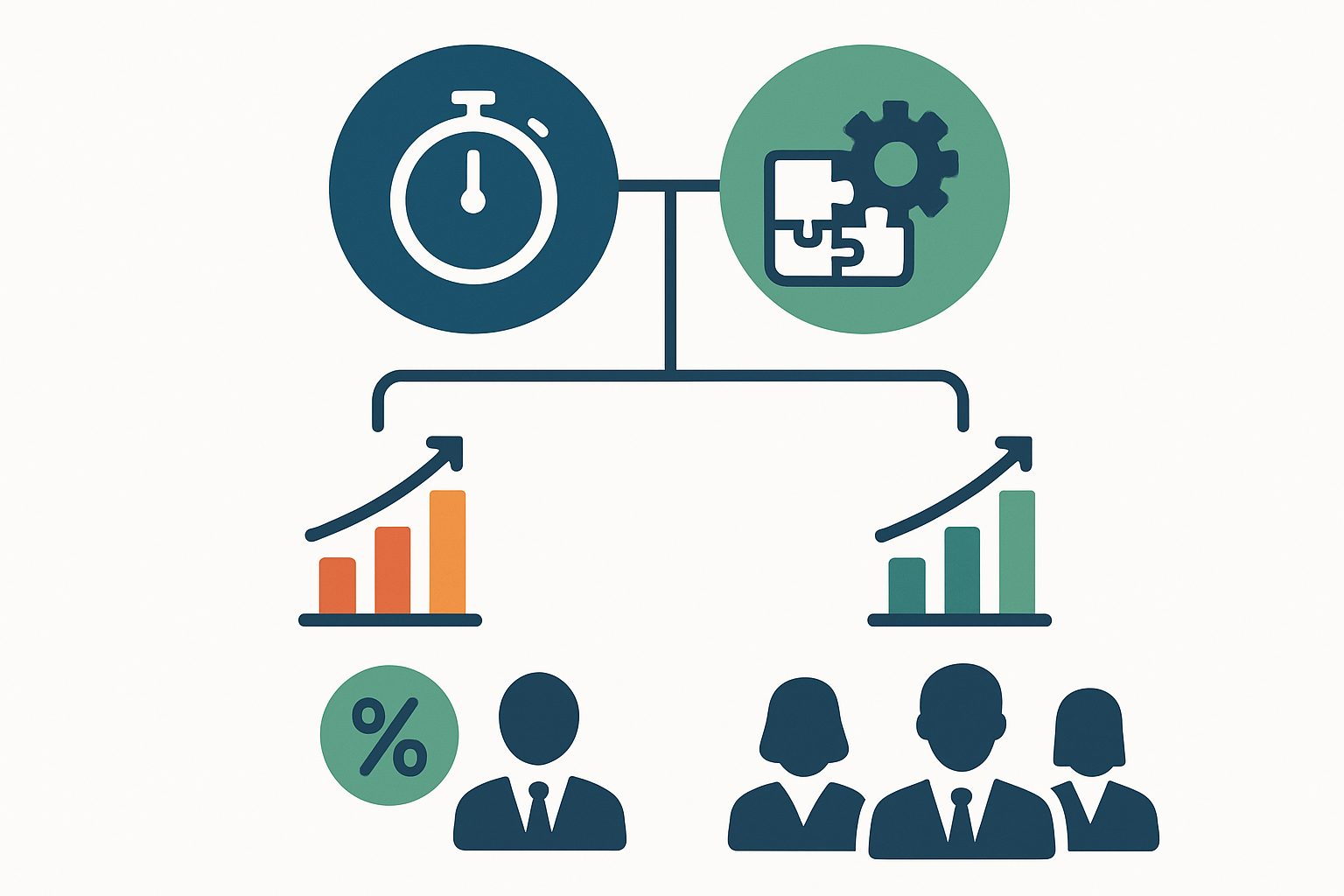 Infografía: árbol de decisión para elegir entre e-learning a medida y cursos de catálogo según tipo de habilidad, presupuesto, tiempo de implementación y ROI esperado en empresas LATAM.