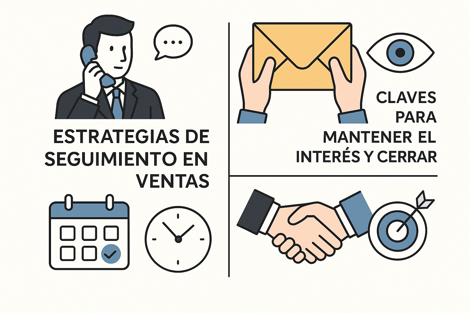 Ilustración sobre estrategias seguimiento ventas