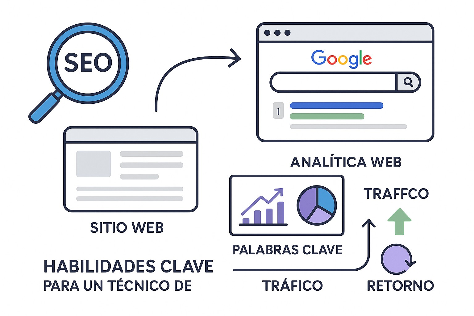 Diagrama sobre habilidades clave tecnico exitoso 2026