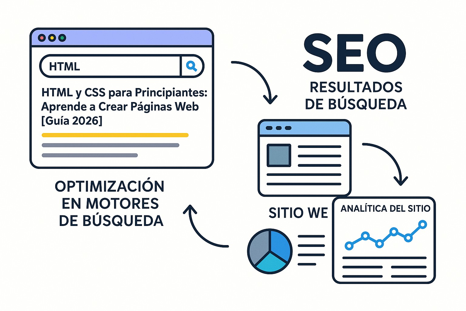 Ilustración sobre html css para principiantes