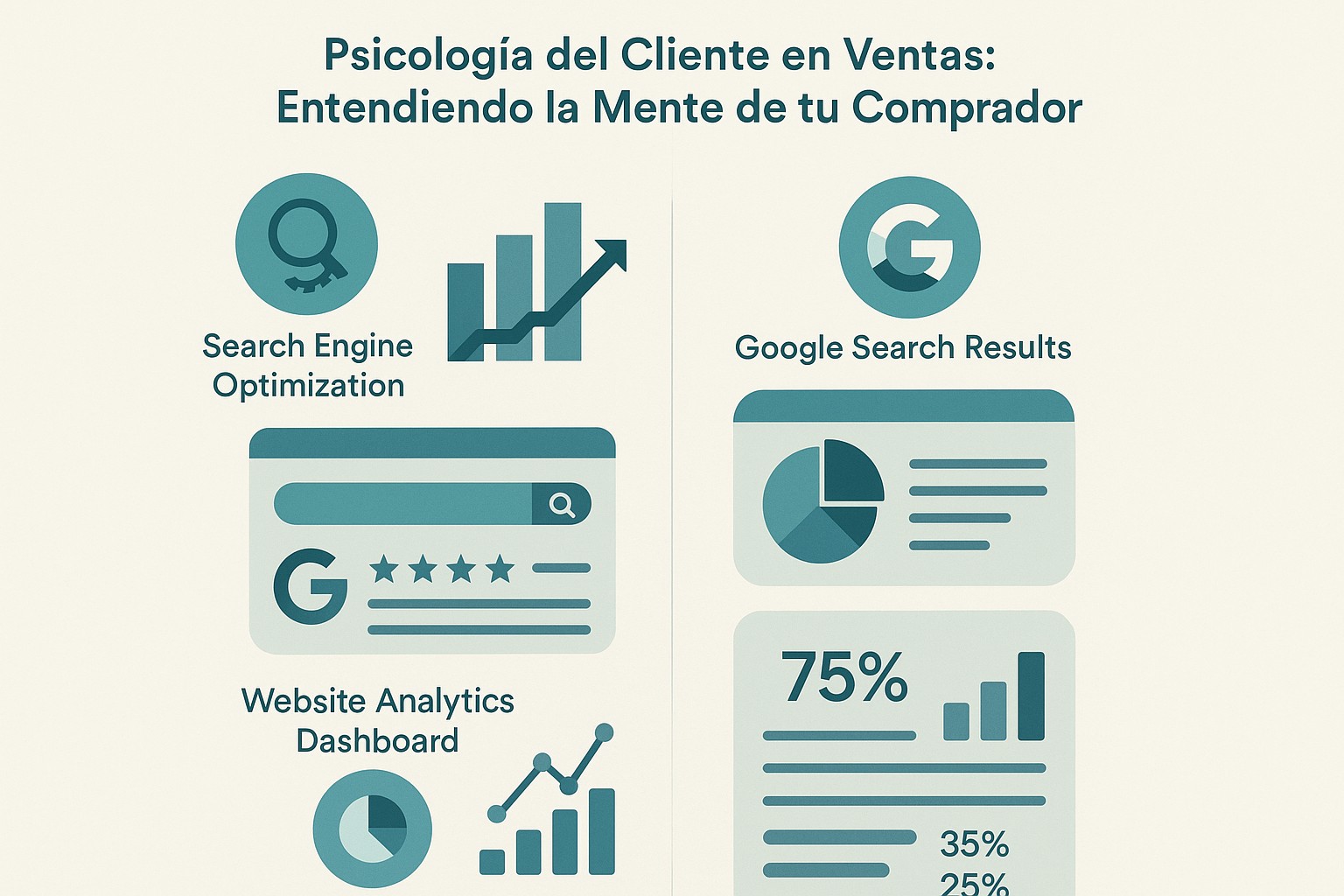 Infografía: conceptos clave de Psicología del Cliente en Ventas: Entendiendo la Mente de tu Comprador