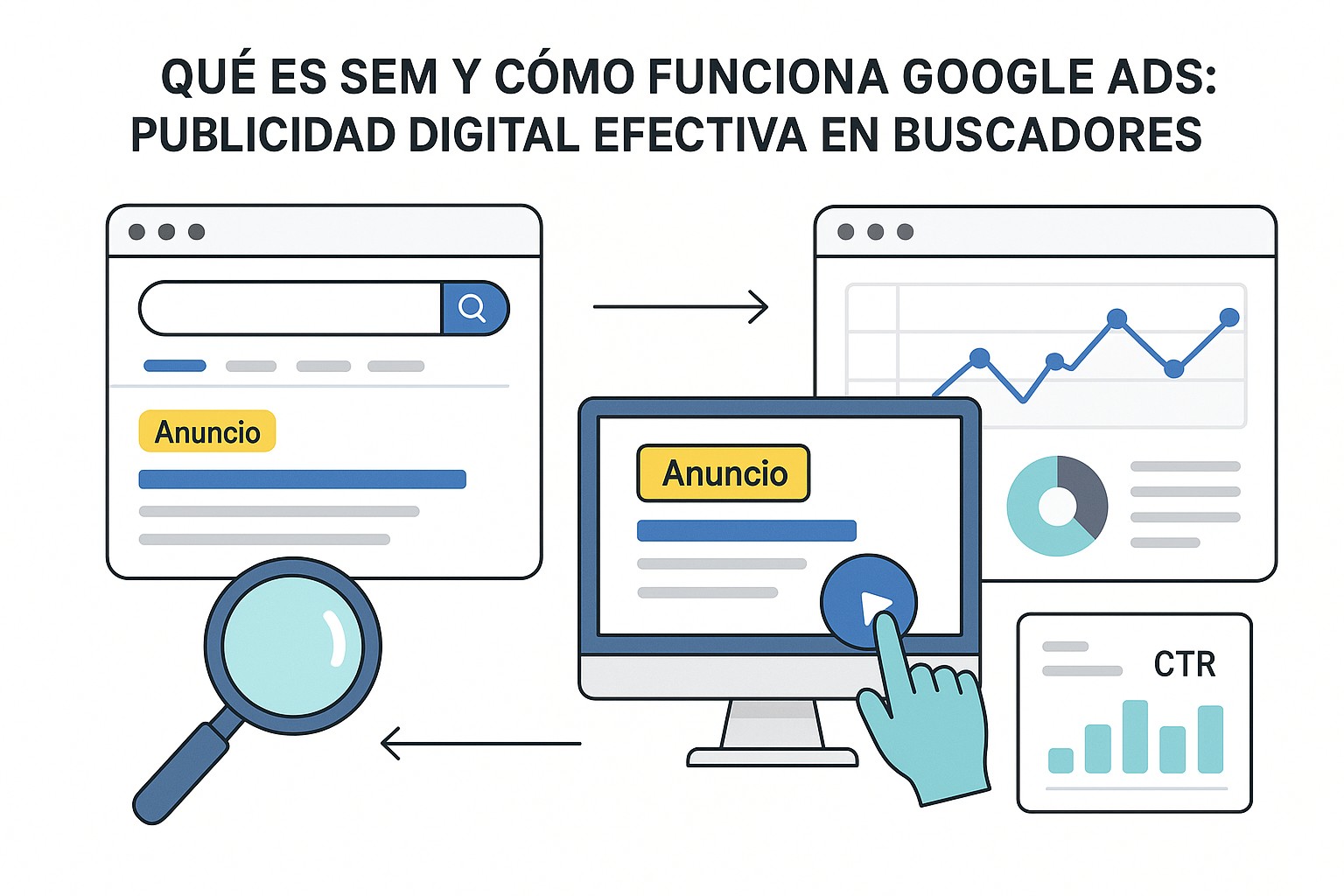 Ilustración sobre que es sem google ads