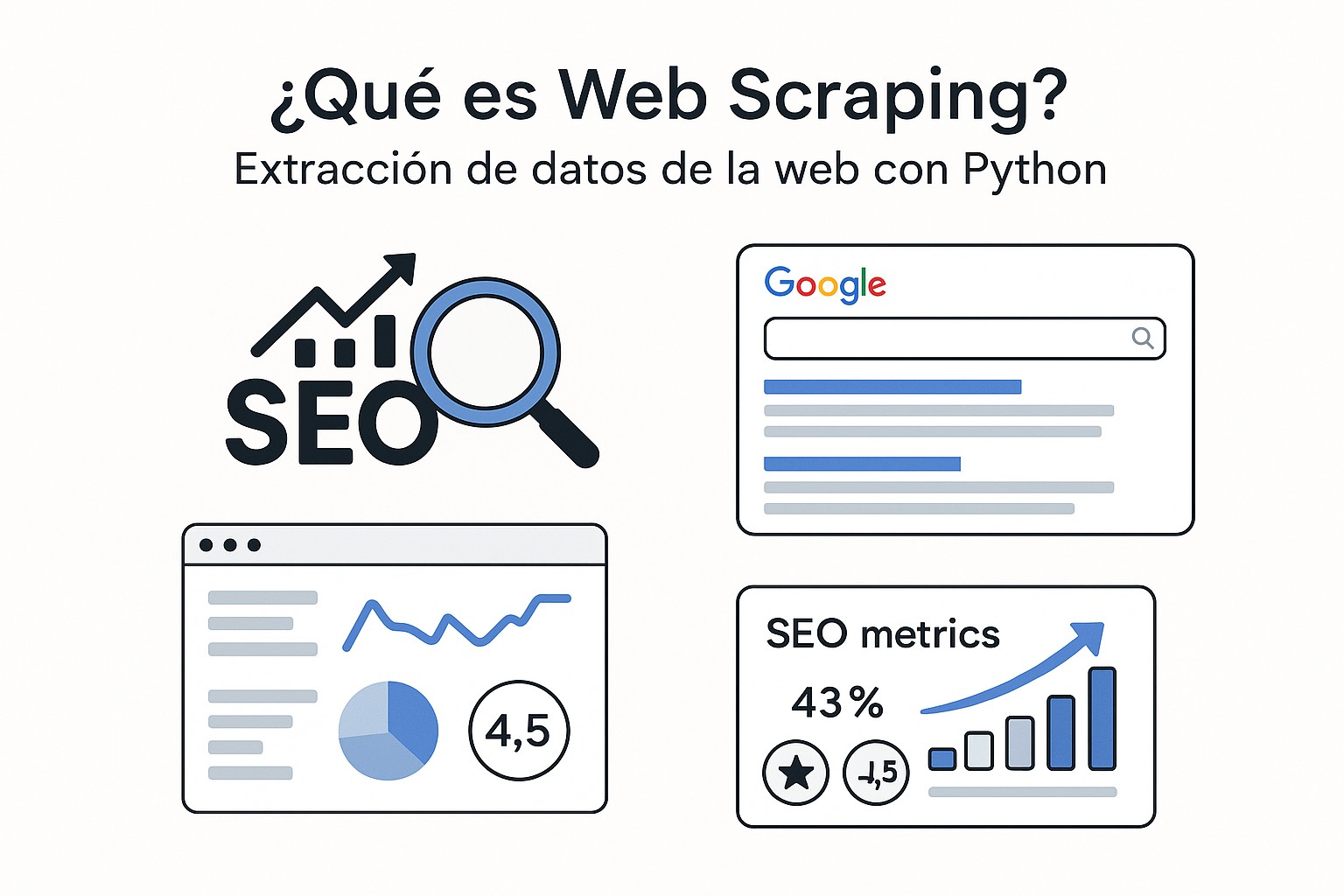 Ilustración sobre que es web scraping python usos